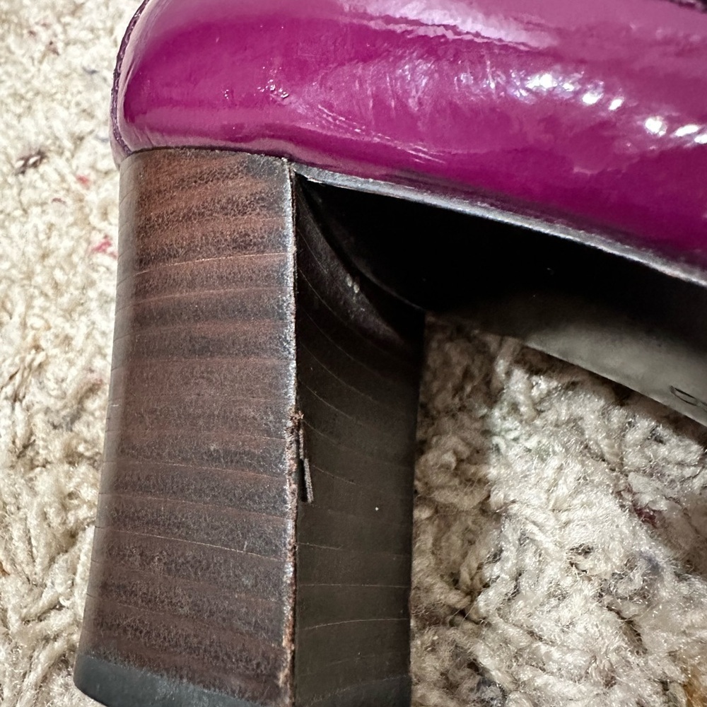 Coach Plum Patent Leather Vintage Heels. Old Hollywood, old money, 40/50’s - Picture 7 of 12